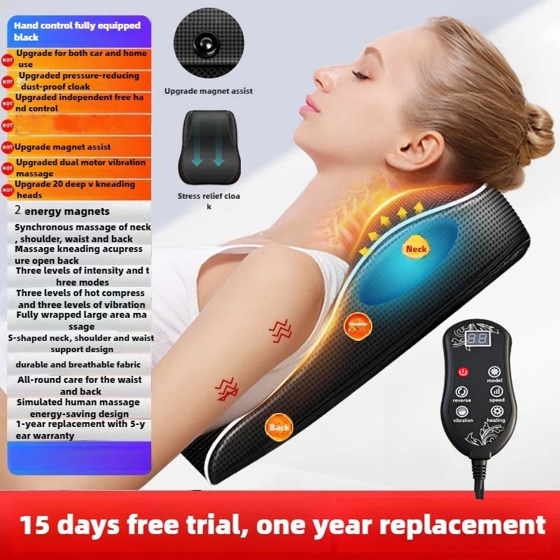 Back Massager, Back & Neck Massager with Heat, Vibration Shiatsu Massage