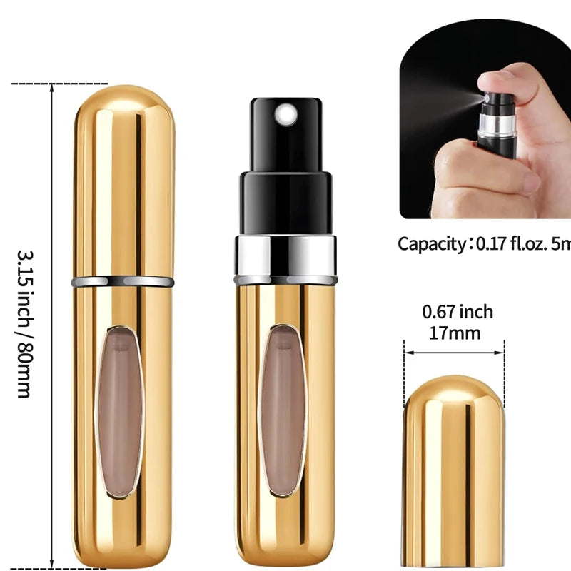 Perfume Atomizer Portable Liquid Container for Cosmetics Traveling Mini  Aluminium Spray Empty Refillable Bottle