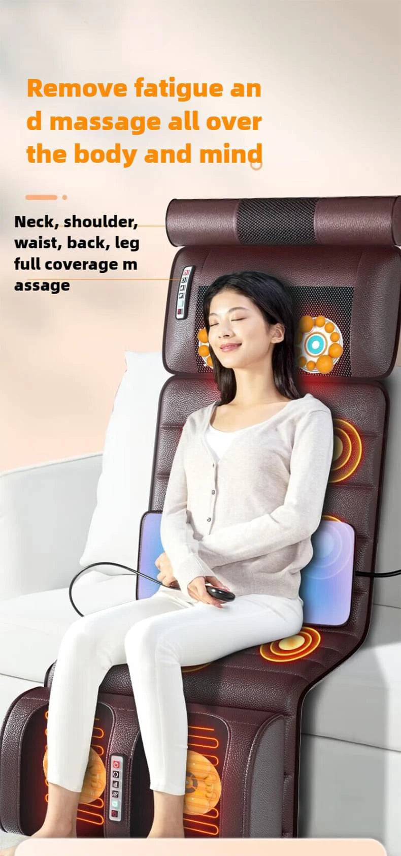 Electric Full Body Massage Mattress With Heating Hand Control.