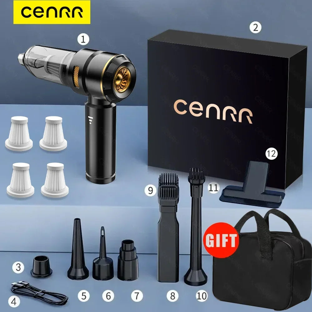 CENRR 998000PA Powerful Cordless Car Vacuum Cleaner – Portable Handheld Wireless Auto Cleaner for Car Interior and Accessories