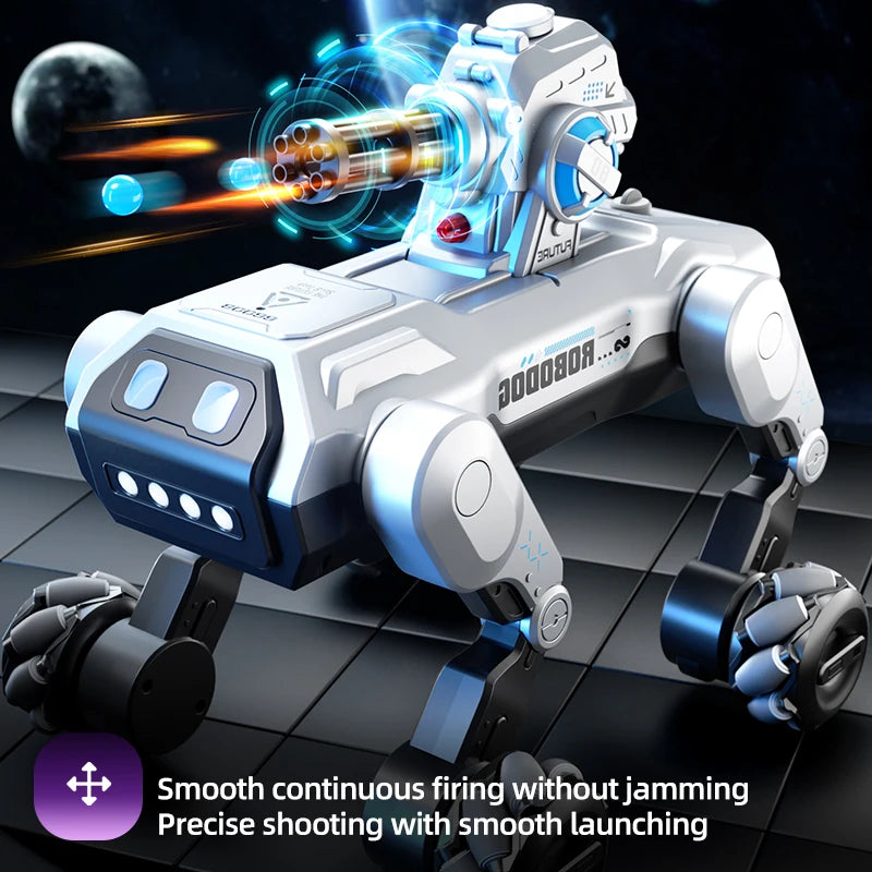 New 2.4G Remote-Control Robot Dog – Singing, Dancing, Follow Mode with 360° Rotating Cannon Toy for Kids