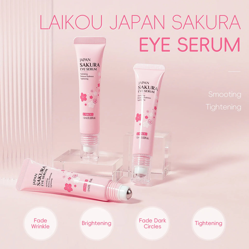 Sakura Eye Serum Roller Massage Hyaluronic Acid Skin Care