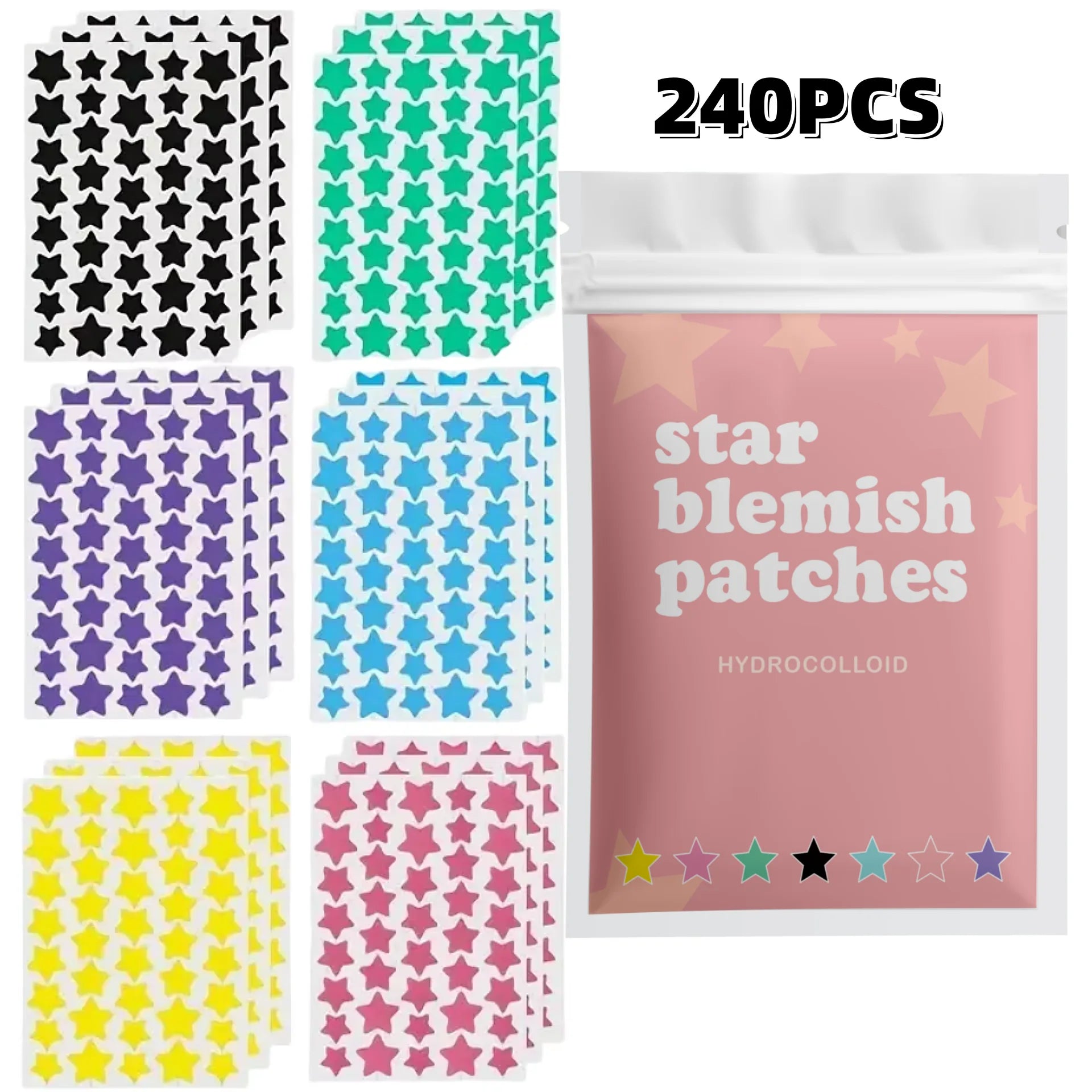 Multi-Color Star Acne Patches, Facial Acne Patches, Concealer Acne Patches, And Pimples patches, Ultra-thin