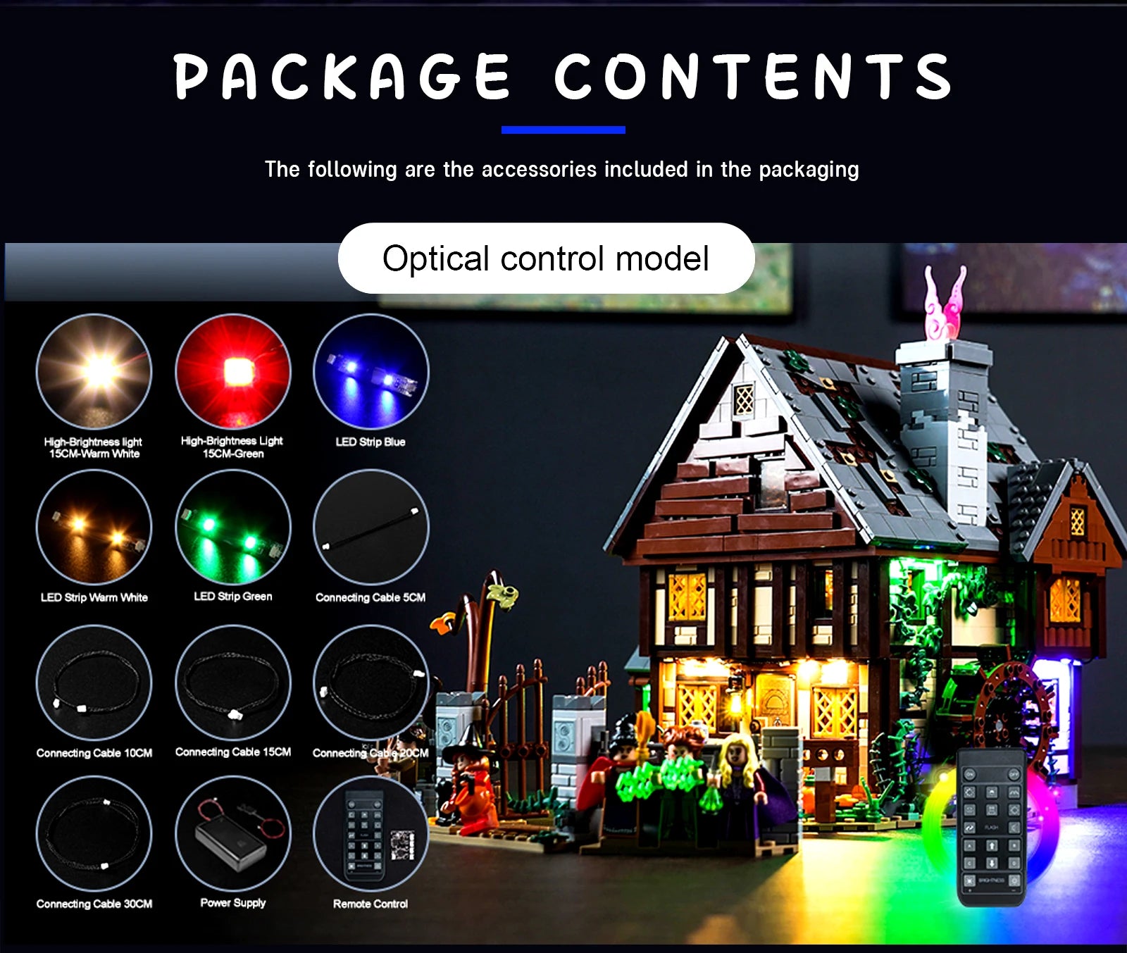 Vonado 21341 LED Light Kit for Fantasy House Building Blocks (Model Not Included)