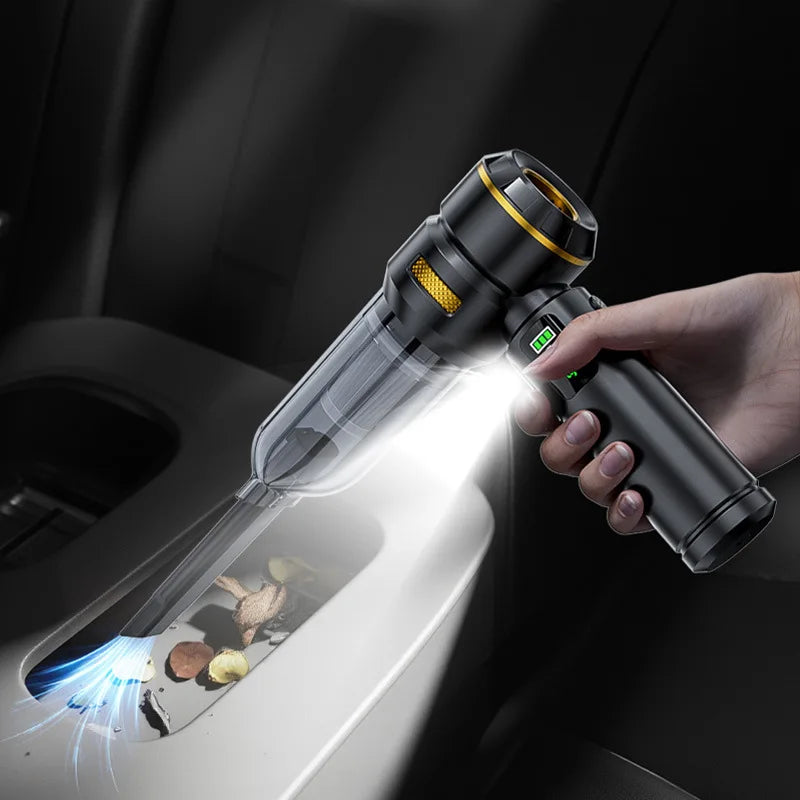 Portable 98,000PA Car Vacuum Cleaner with LED Light – Powerful Cordless Handheld Mini Vacuum & Blower for Car and Home