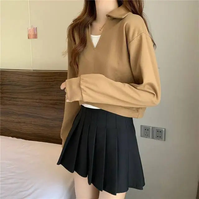 Sweatshirt For Women Cropped Matching Cheap Aesthetic Kpop Cotton