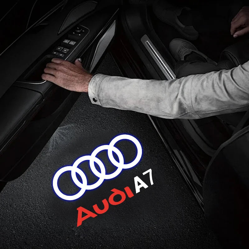 LED Car Door Logo Projector Welcome Light Laser for Audi A1, A3, A4, A5, A6, A7, A8, Q3, Q5, Q7, TT (B5, B6, B7, B8, C5, C6, C7, 8V) Premium Car Accessory