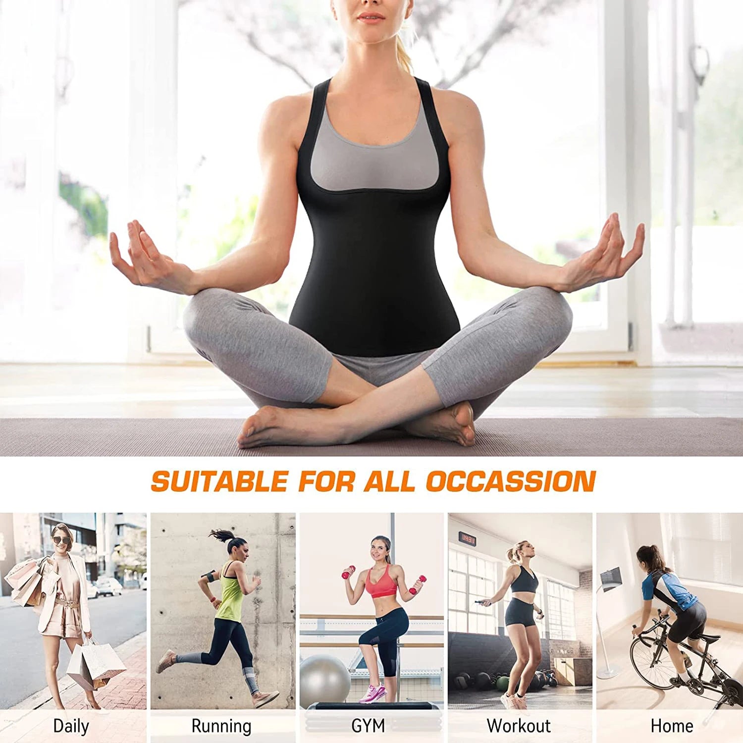 Sweat Vest Sauna Sweat Suit for Women Sauna Shirt Shapewear Blue