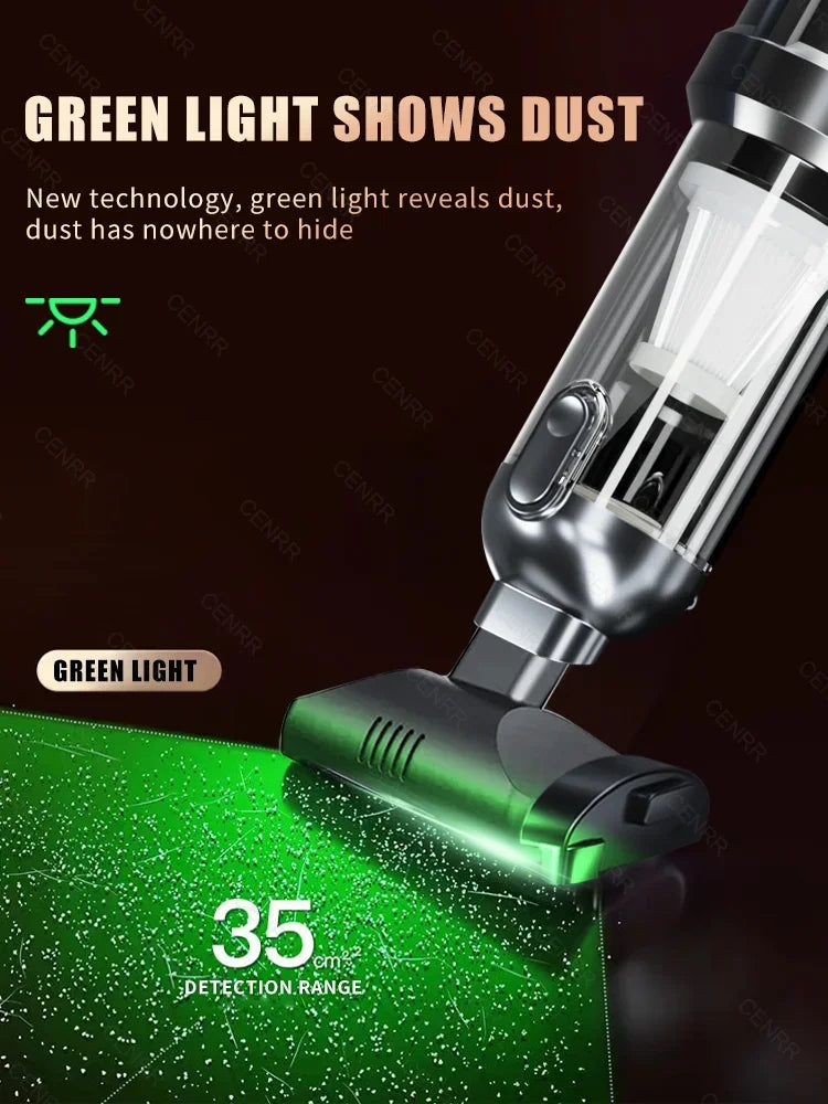 CENRR Portable Car Vacuum Cleaner – 998000PA Powerful Handheld Auto Cleaner with Dust Display Light & Strong Suction
