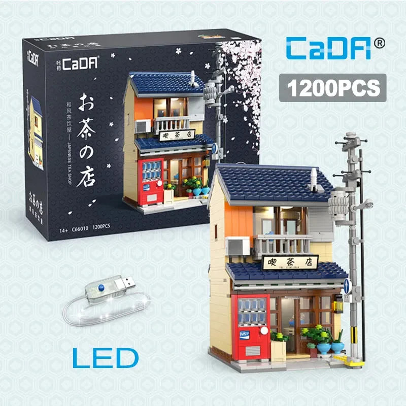Cada LED Japanese Street View Building Blocks – Steamed Bun House & Summer Café Set