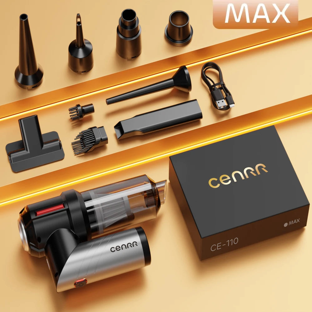 CENRR 998000PA Powerful Mini Cordless Car Vacuum Cleaner – Portable Handheld Vacuum & Blower for Car and Home Cleaning