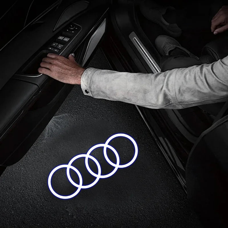 LED Car Door Logo Projector Welcome Light Laser for Audi A1, A3, A4, A5, A6, A7, A8, Q3, Q5, Q7, TT (B5, B6, B7, B8, C5, C6, C7, 8V) Premium Car Accessory