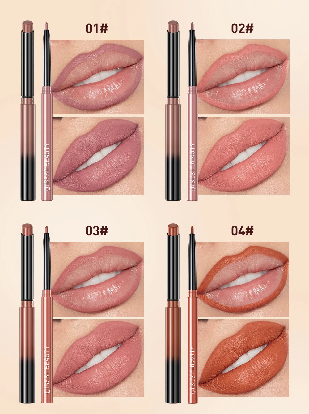 Lipstick Lipliner Pen Set Matte Velvet Lip Liner Pencil