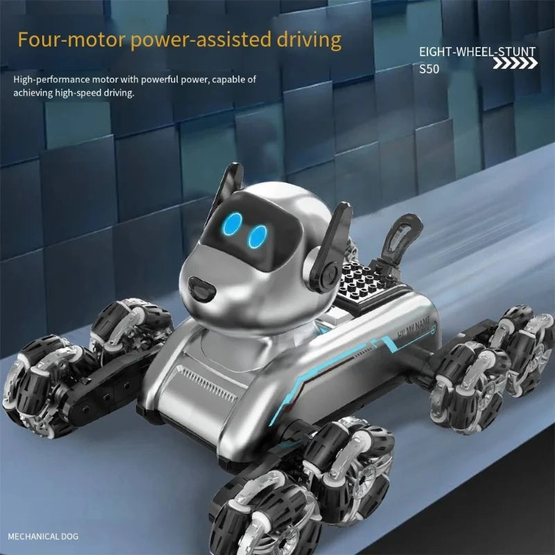 8-Wheel Stunt Mechanical Dog Toy S50 Intelligent Remote Control Robot Dog Kids Toy Car