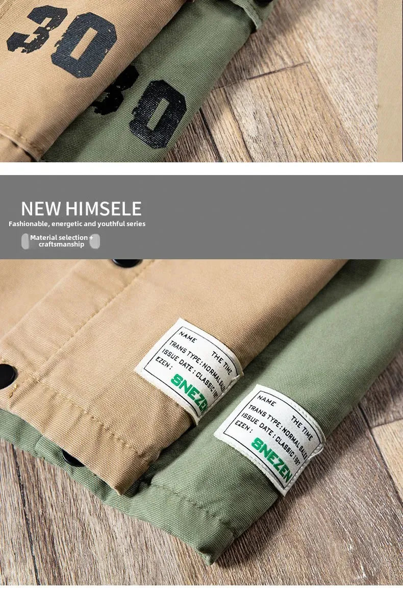 American Style Vintage Workwear Shirt Loose Casual Versatile Cotton Top Fashionable Simple Autumn Men's Clothing