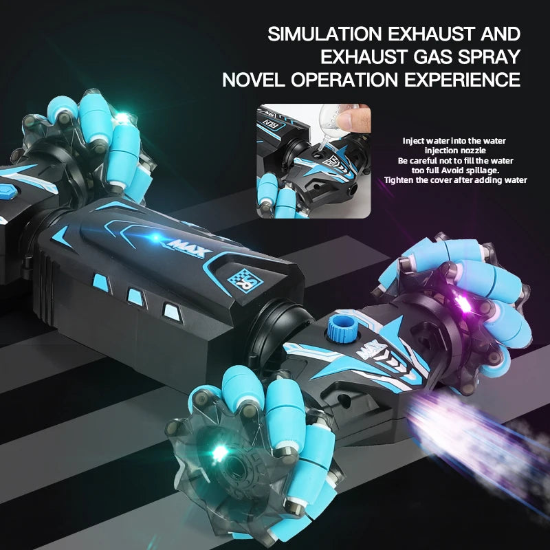 4WD Stunt Remote Control Car with LED Lights, Gesture Sensing, Deformable Twisting & Climbing Features – Electronic Toy for Kids