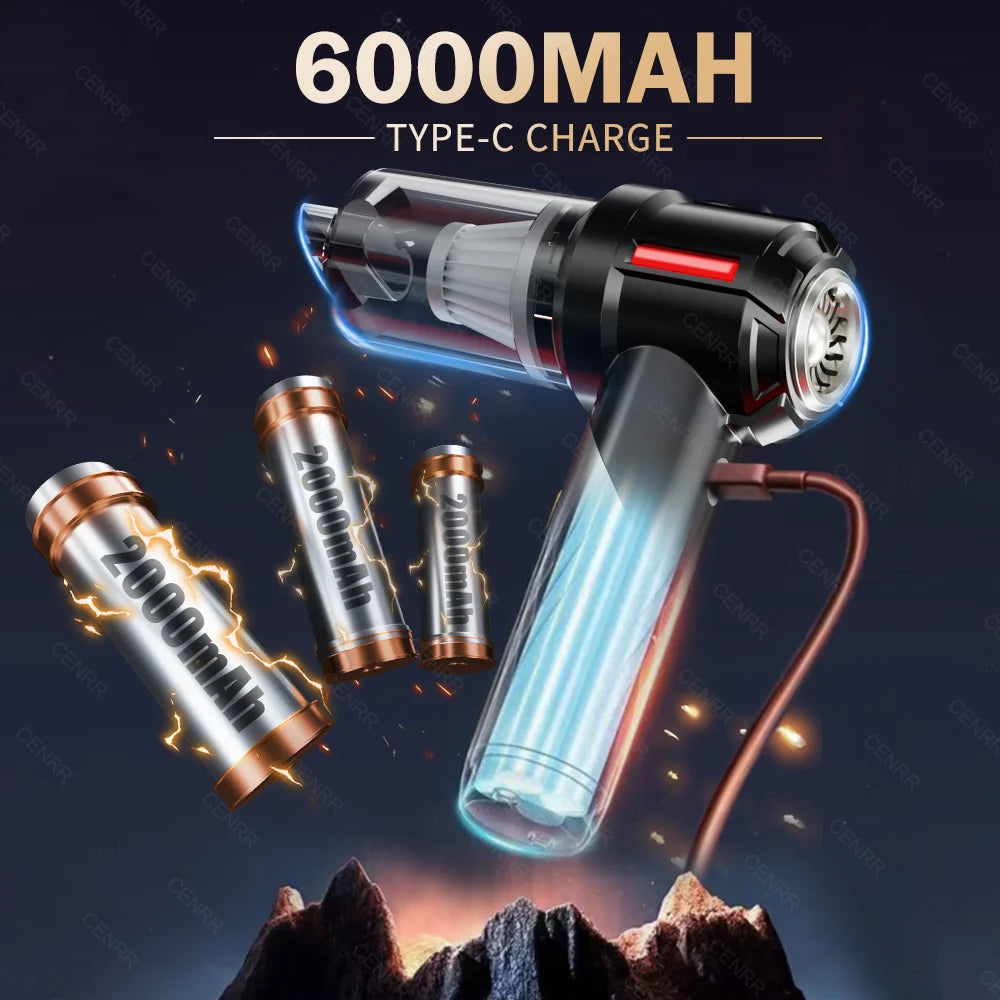 CENRR 998000PA Powerful Mini Cordless Car Vacuum Cleaner – Portable Handheld Vacuum & Blower for Car and Home Cleaning