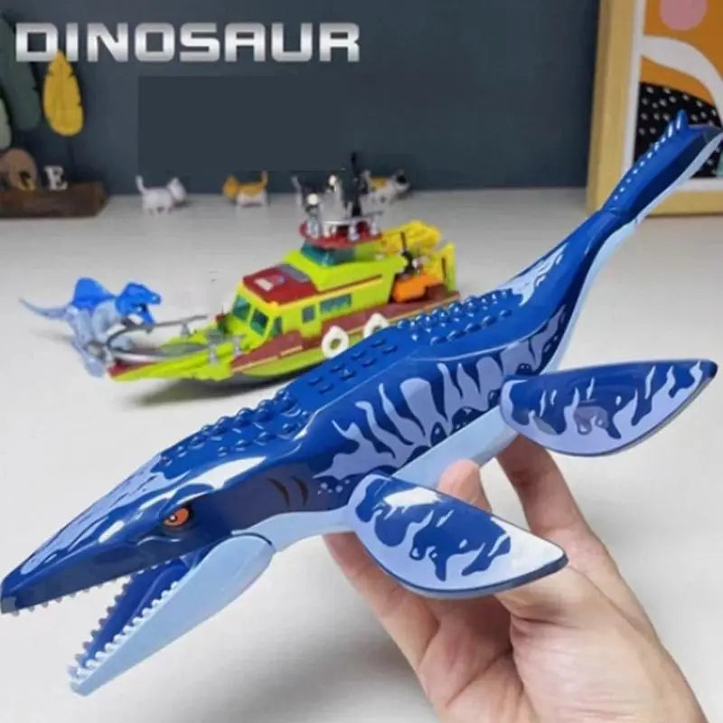 Sea Monster Attack Building Blocks – Adventure Boat and Dinosaur Construction Set Toy for Children
