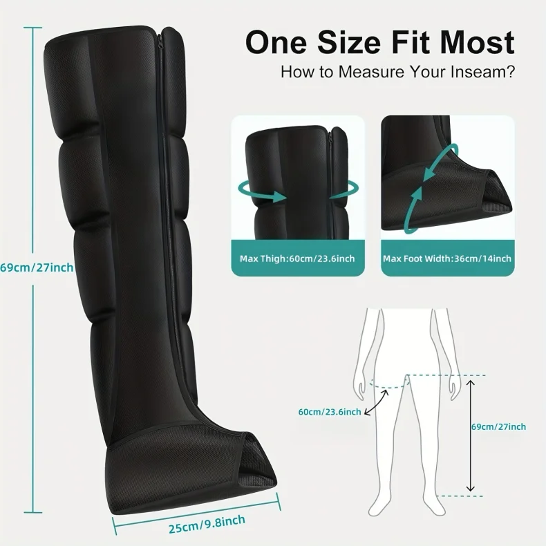 JinKairui Extended Electric Air Compression Leg Massager with Remote Control for Deep Thigh, Calf, and Foot Relaxation 🦵✨