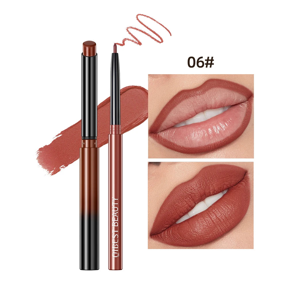 Lipstick Lipliner Pen Set Matte Velvet Lip Liner Pencil