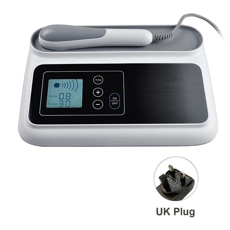 Drug-free ultrasound therapy machine designed to relieve muscle soreness and joint discomfort with digital LCD screen ⚡🧠