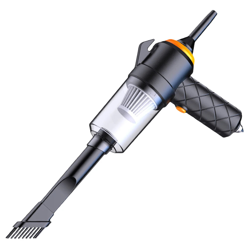 Rechargeable 6-in-1 Car Vacuum Cleaner with Type-C Charging, Powerful Suction & Air Blower for Car, Home and Office Cleaning