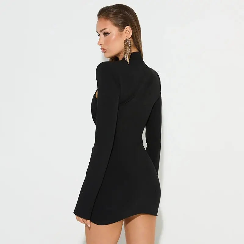 Women’s Polyester Wrap Dress with Waist Detail