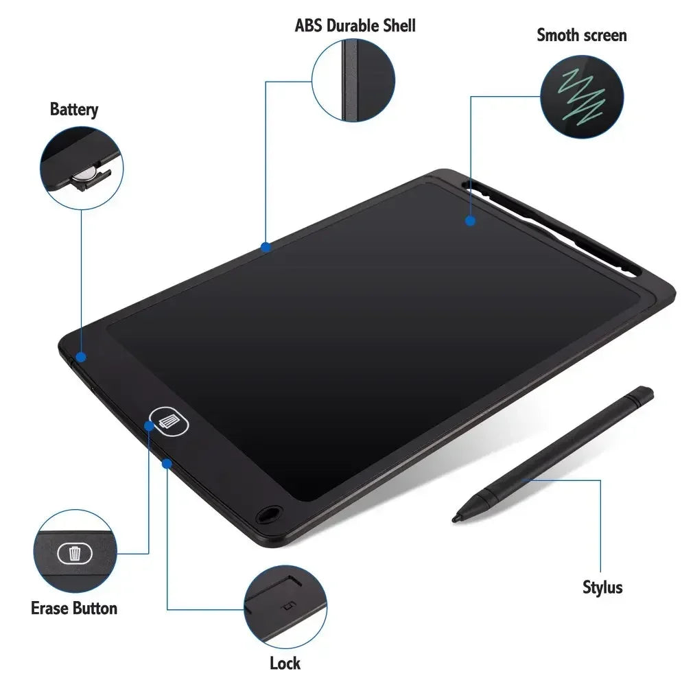 LCD Writing Tablet Drawing Board 8.5/10/12/16 Inch – Digital Magic Blackboard for Kids, Art, Learning & Creative Play