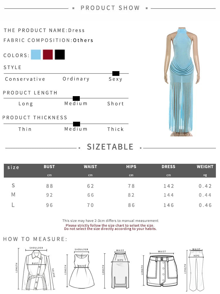 Women Velvet Ruched Patchwork Tassel Hem Elegant Backless Party Bodycon