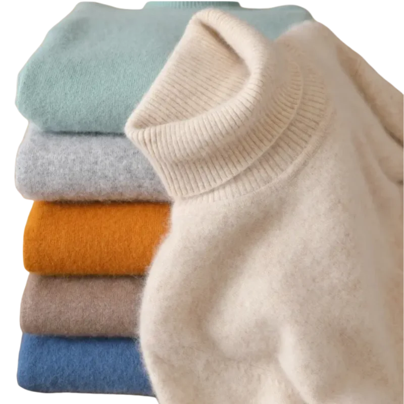Wool Cashmere Sweater Women Knitted Sweater Turtleneck Long Sleeve Pullovers Autumn Winter.
