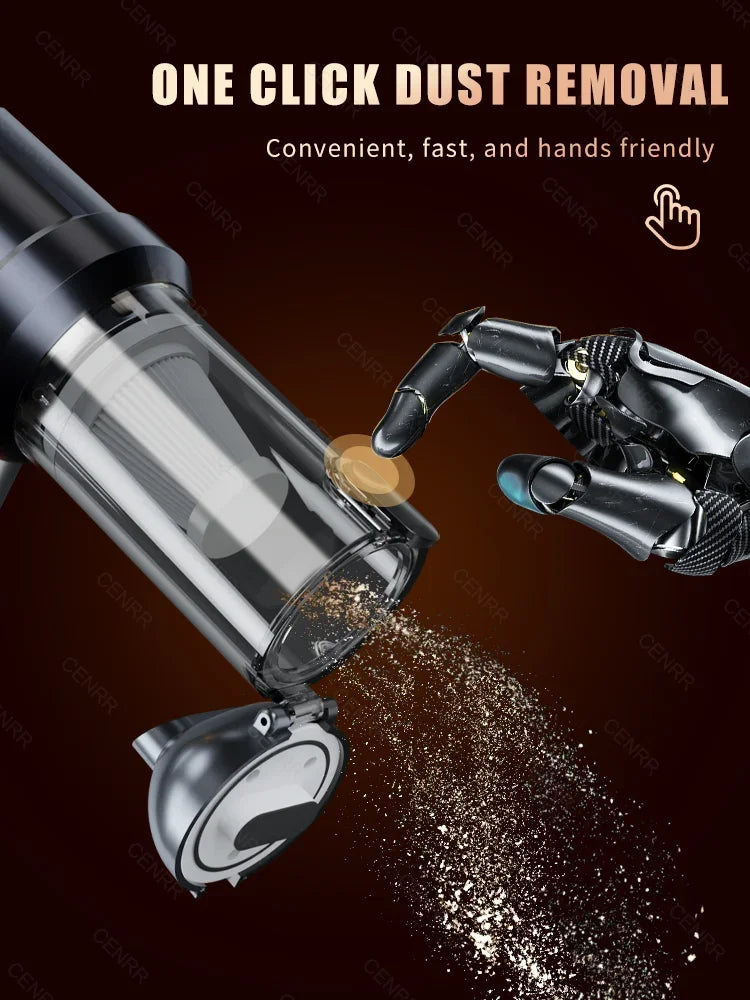 CENRR Portable Car Vacuum Cleaner – 998000PA Powerful Handheld Auto Cleaner with Dust Display Light & Strong Suction