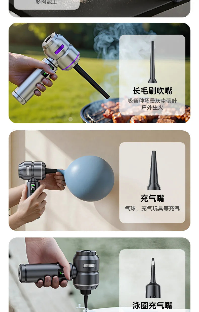 Portable 98,000PA Car Vacuum Cleaner with LED Light – Powerful Cordless Handheld Mini Vacuum & Blower for Car and Home