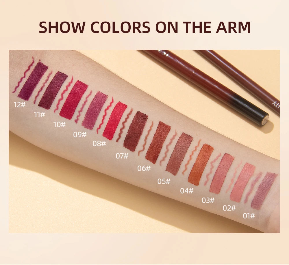 Lipstick Lipliner Pen Set Matte Velvet Lip Liner Pencil