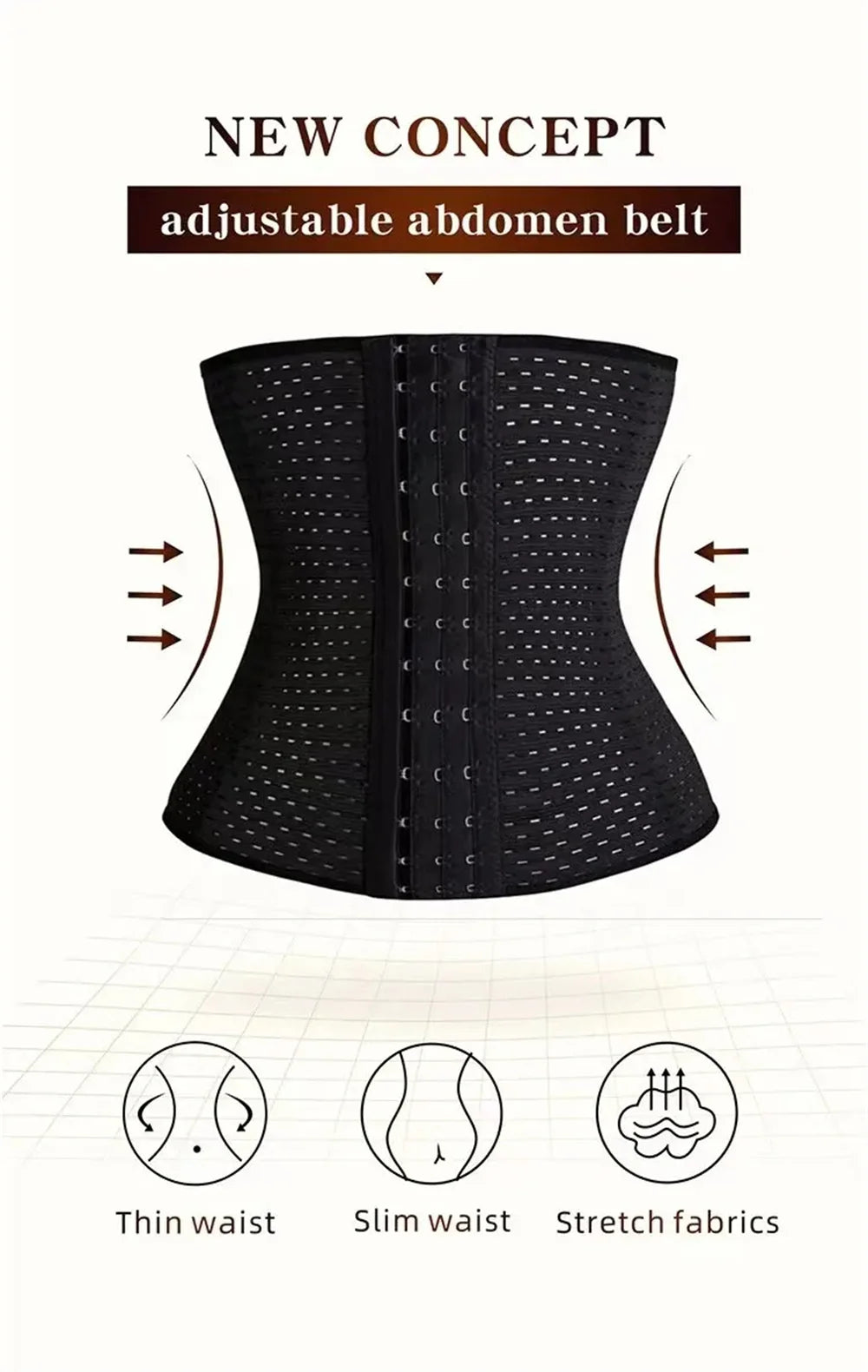 Women Body Shapewear Tummy Slimming Black Belly Band Shaping Shaper.