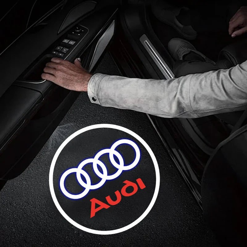 LED Car Door Logo Projector Welcome Light Laser for Audi A1, A3, A4, A5, A6, A7, A8, Q3, Q5, Q7, TT (B5, B6, B7, B8, C5, C6, C7, 8V) Premium Car Accessory