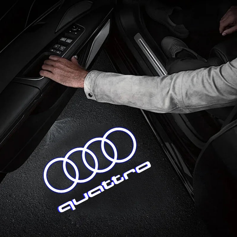 LED Car Door Logo Projector Welcome Light Laser for Audi A1, A3, A4, A5, A6, A7, A8, Q3, Q5, Q7, TT (B5, B6, B7, B8, C5, C6, C7, 8V) Premium Car Accessory