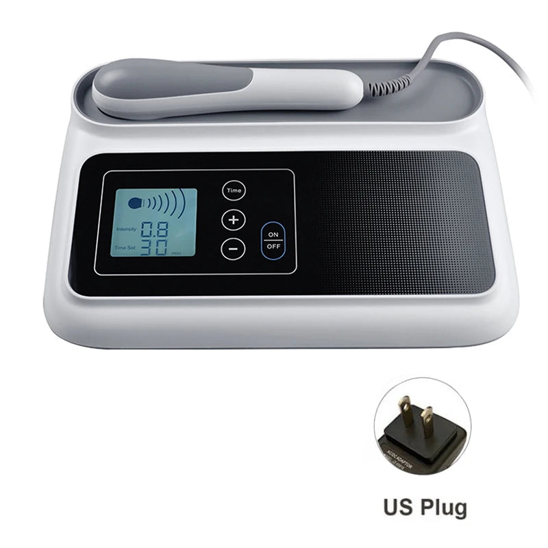 Drug-free ultrasound therapy machine designed to relieve muscle soreness and joint discomfort with digital LCD screen ⚡🧠