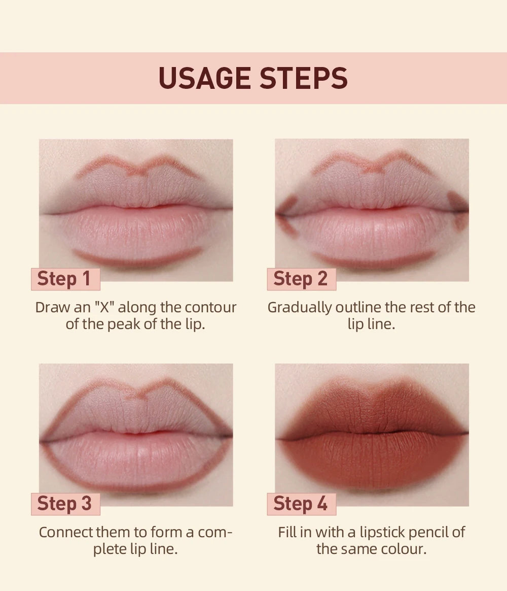 Lipstick Lipliner Pen Set Matte Velvet Lip Liner Pencil