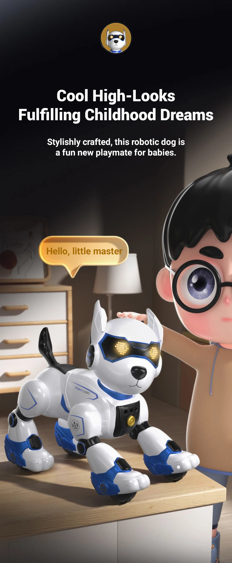 R27 Smart RC Robot Dog – Voice Interactive, Programmable Puzzle Toy for Kidss