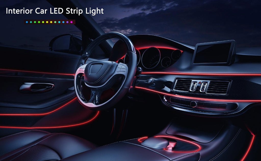 5M Car Interior LED Neon Strip Light USB – Flexible EL Wire Ambient Lighting Decorative Lamp for Auto DIY Atmosphere