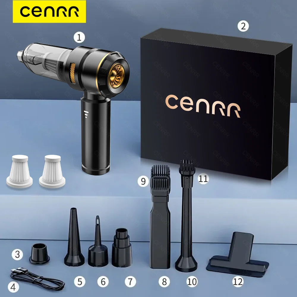 CENRR 998000PA Powerful Cordless Car Vacuum Cleaner – Portable Handheld Wireless Auto Cleaner for Car Interior and Accessories