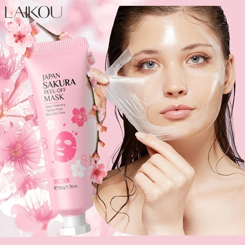 LAIKOU 24K Gold Sakura Peeling Face Mask Anti Wrinkle Whitening Blackhead Removal Facial Tear Off Mask