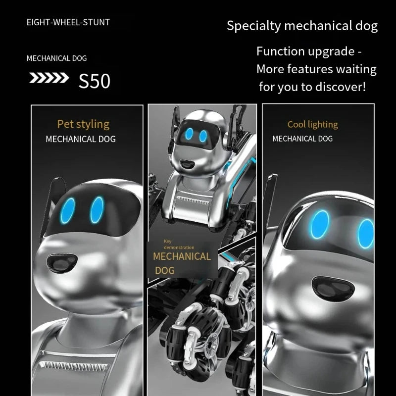 8-Wheel Stunt Mechanical Dog Toy S50 Intelligent Remote Control Robot Dog Kids Toy Car