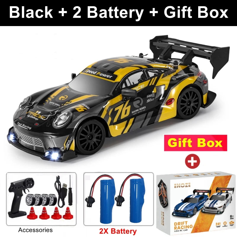 4WD RC Drift Car – High-Speed Remote Control Racing Vehicle with LED Lights and 2.4GHz Controller for Kids