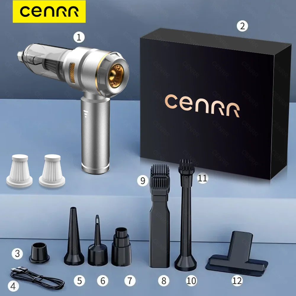 CENRR 998000PA Powerful Cordless Car Vacuum Cleaner – Portable Handheld Wireless Auto Cleaner for Car Interior and Accessories