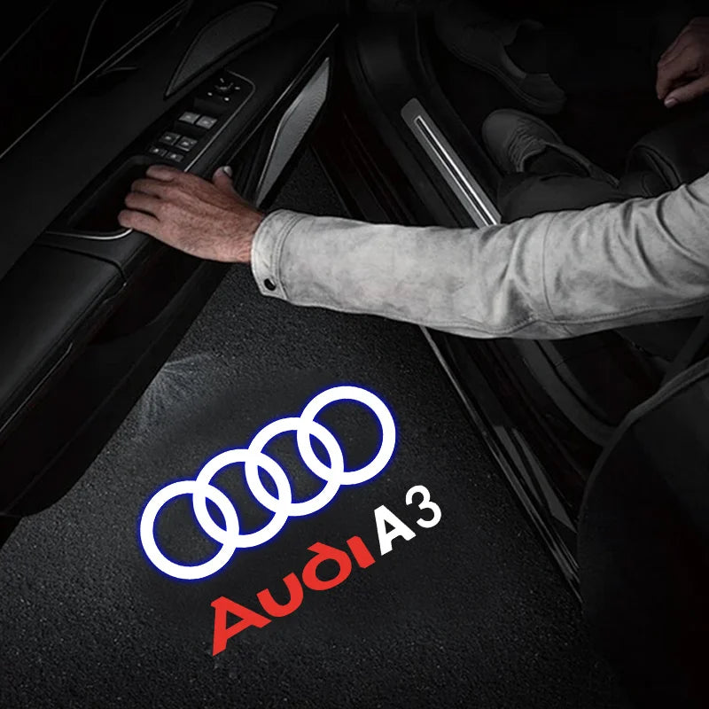 LED Car Door Logo Projector Welcome Light Laser for Audi A1, A3, A4, A5, A6, A7, A8, Q3, Q5, Q7, TT (B5, B6, B7, B8, C5, C6, C7, 8V) Premium Car Accessory