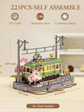Robotime Sakura Tram 3D Wooden Puzzle with LED Lights – Home Decor Gift for Adults and Girls