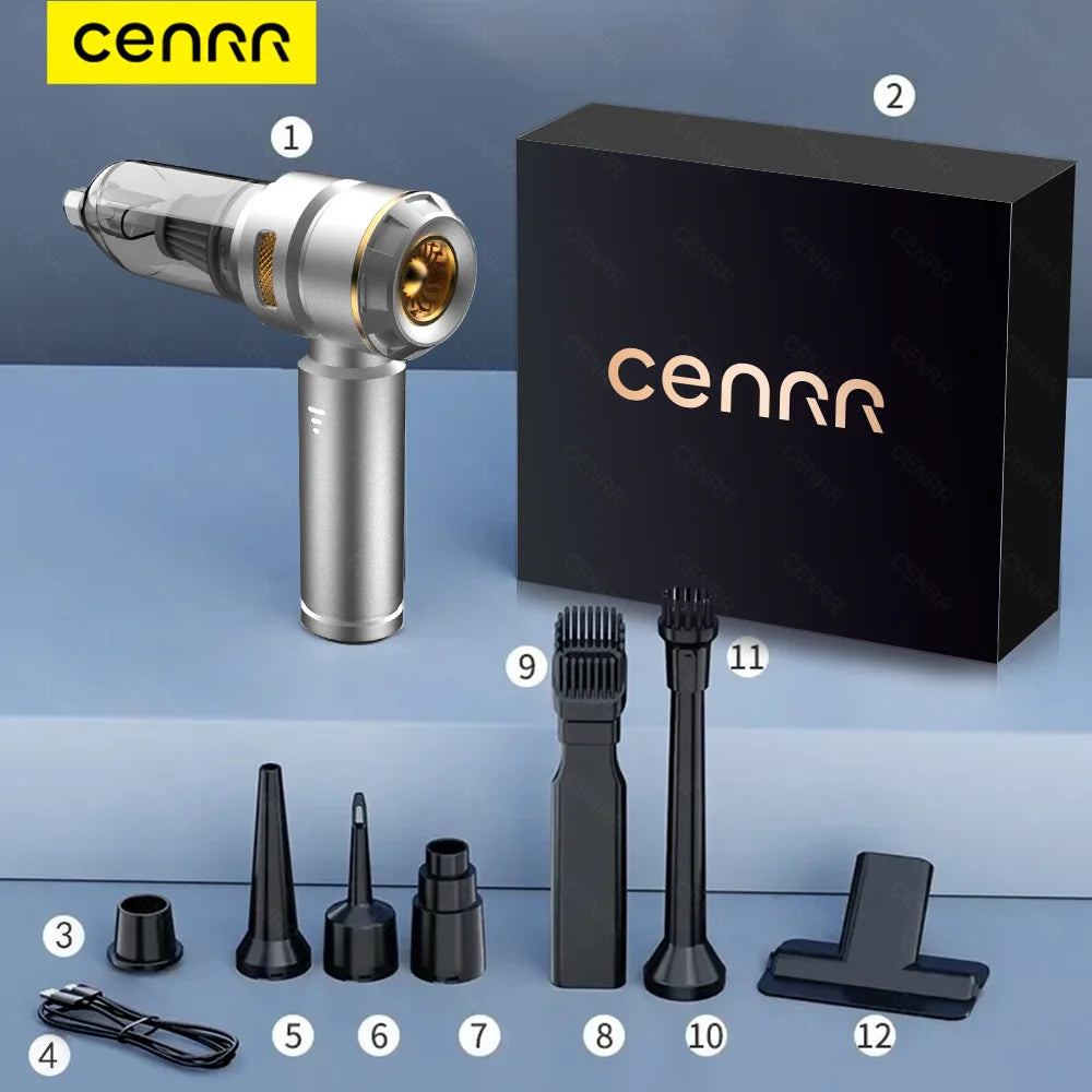 CENRR 998000PA Powerful Cordless Car Vacuum Cleaner – Portable Handheld Wireless Auto Cleaner for Car Interior and Accessories