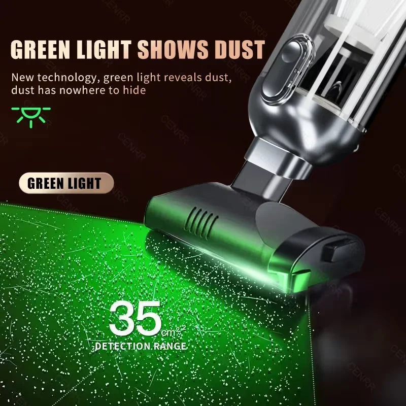CENRR Portable Car Vacuum Cleaner – 998000PA Powerful Handheld Auto Cleaner with Dust Display Light & Strong Suction