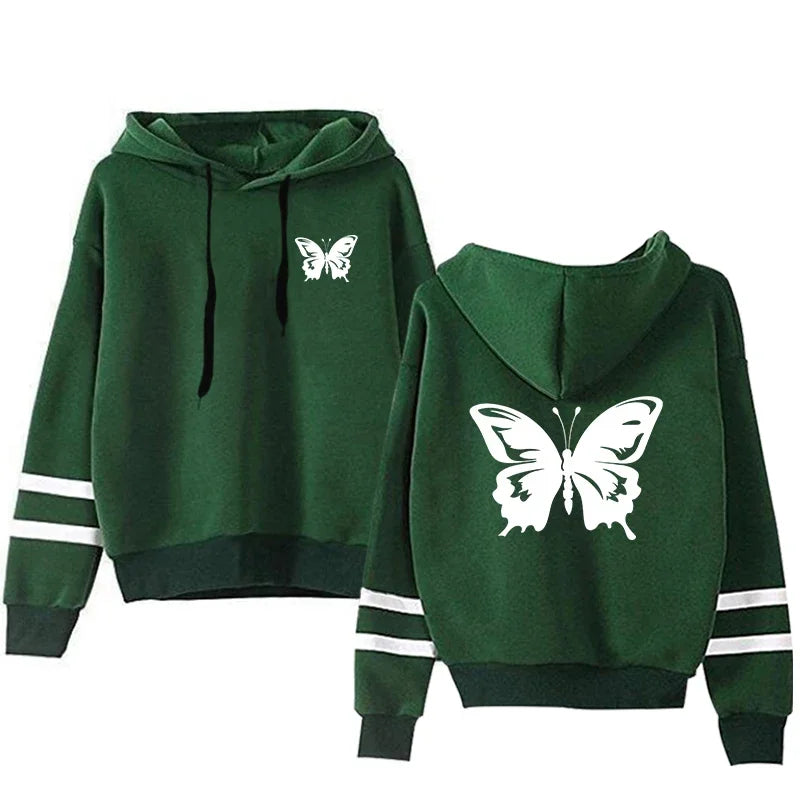Spring Sweatshirt Style Outdoors Stripe Women Versatile Pullovers Hoodies